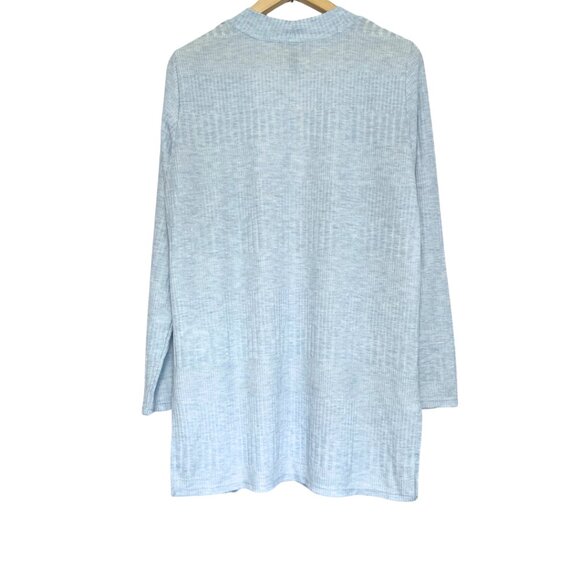 Jones New York Long Line Cardigan Sweater Womens Size L Blue Open Minimalist - Picture 4 of 9